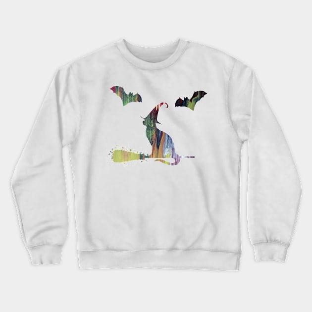 Witch cat Crewneck Sweatshirt by TheJollyMarten